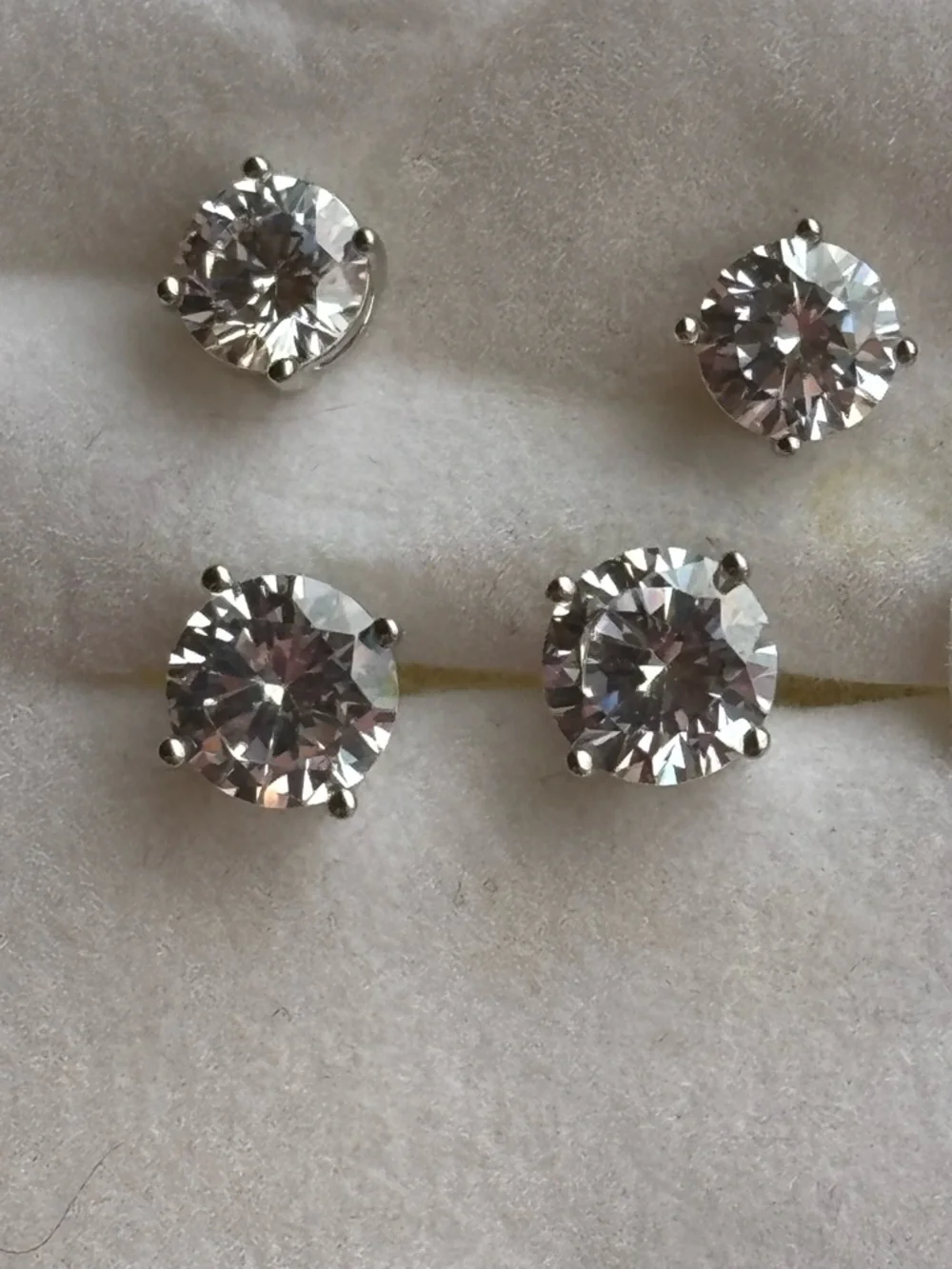 Classic Surgical Steal CZ Stud Earrings - Clear (Set of 2 Pairs) - Picture 3 of 4